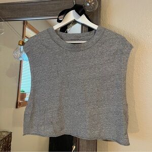 Free People Movement Gray Cut Off Tee for Women